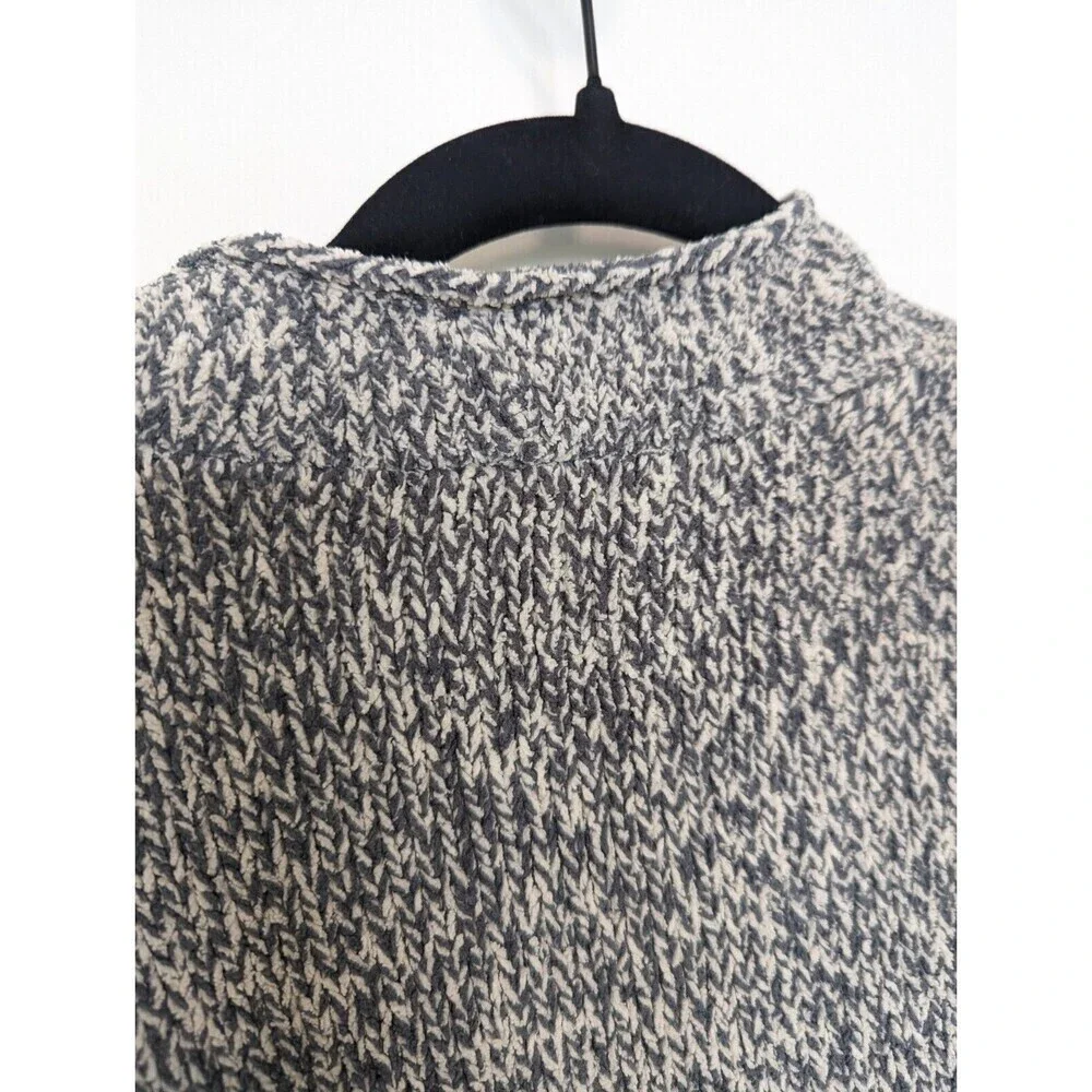J JILL Pullover Sweater Womens Size L Gray Marled Long Sleeve Chunky Knit Casual